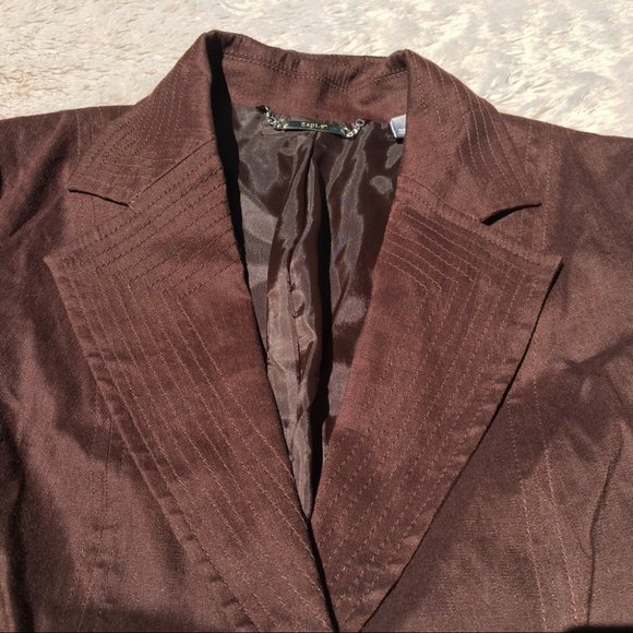 Apt. 9 Women’s Brown Blazer Linen Size 4 - Picture 3 of 8